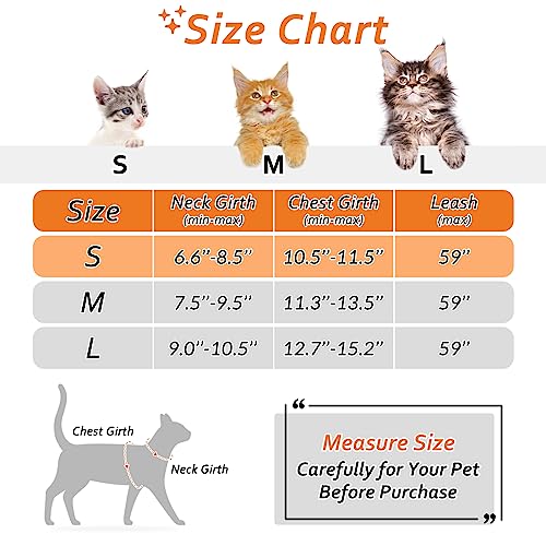 CatRomance Kitten Harness and Leash Escape Proof, Adjustable Cat Harness for Extra Small Cat, Breathable Soft Kitten Harness with Reflective Strips, Black, Small (Chest 9.0-12.0"|Weight 3.3-5.5 lbs) from CatRomance