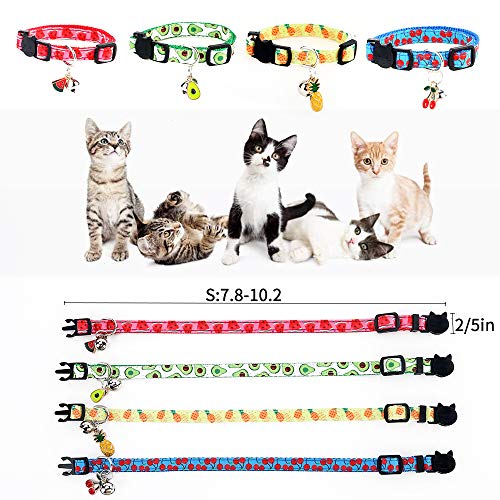 SuperBuddy Breakaway Cat Collar with Bell, 4 Pack Safety Adjustable Cat Collars Set from SuperBuddy