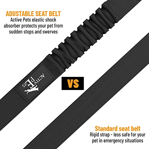 Active Pets Dog Seatbelt, Adjustable Safety Dog Seat Car Harness, Dog Seat Belt for Pets - Durable Dog Seatbelts for Cars - Dog Car Seat Belt for Dogs, Dog seat Belts for Large Dogs, Medium, & Small from Active Pets