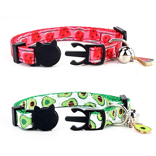 SuperBuddy Breakaway Cat Collar with Bell, 4 Pack Safety Adjustable Cat Collars Set from SuperBuddy