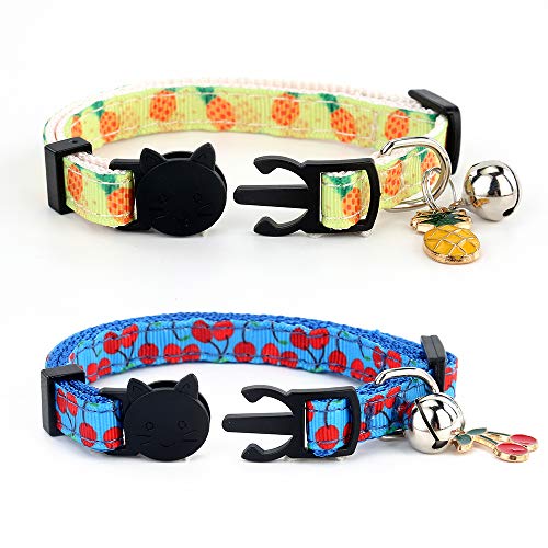 SuperBuddy Breakaway Cat Collar with Bell, 4 Pack Safety Adjustable Cat Collars Set from SuperBuddy