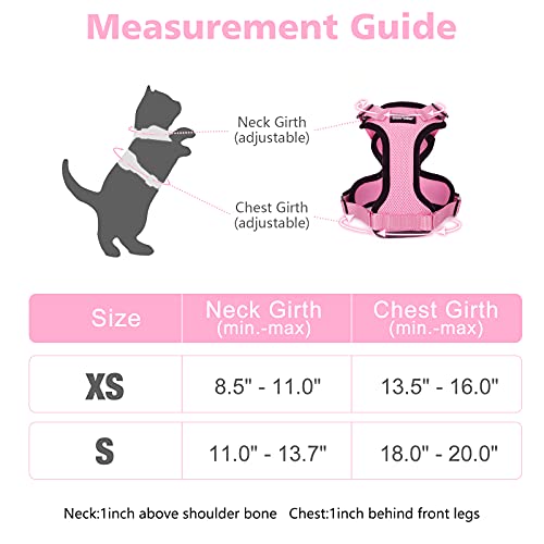 Dooradar Cat Leash and Harness Set, Escape Proof Safe Breathable Cat Vest Harness for Walking , Easy Control Soft Adjustable Reflective Strips Mesh Jacket for Cats, Pink, XS (Chest: 13.5â -16.0â) from Dooradar