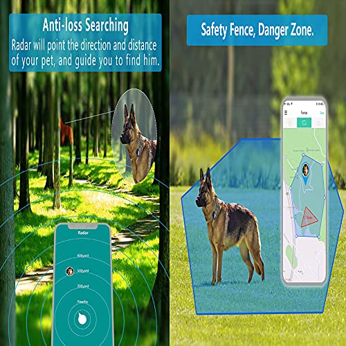 PETFON2 Pet GPS Tracker, No Monthly Fee, Real-Time Tracking Collar Device, APP Control For Dogs And Pets Activity Monitor(Only For Dog) by Ubisighttech