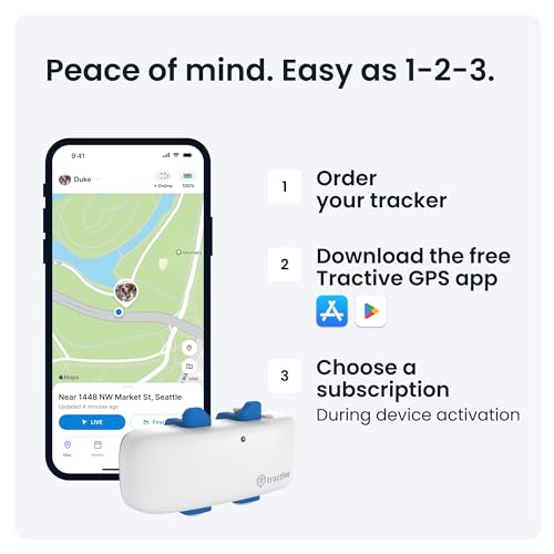 Tractive LTE GPS Dog Tracker - Location & Activity Tracker for Dogs with Unlimited Range (Newest Model), White (TRNJAWH) from Tractive GmbH