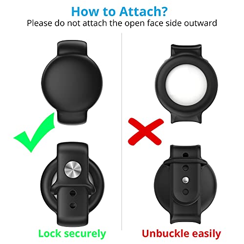 SUPMEGA Case for AirTag Dog Collar Holder, Flexible Silicone Cover with Adjustable Band Fits Pet Collars, Protective Anti-Scratch Case Compatible with AirTag 2021 - Black from SUPMEGA
