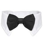 Stylish Black Bow Tie Dog Tuxedo Collar