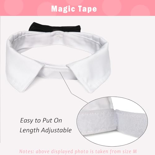 Bowtie for Dog, KOOLMOX Dog Bow Tie Collar Black, Adjustable White Dog Tuxedo Collar with Black Dog Neck Bow Tie for Medium Large Boy Dog Wedding Formal Tuxedo Suit Tux Outfits Birthday Costumes from Koolmox