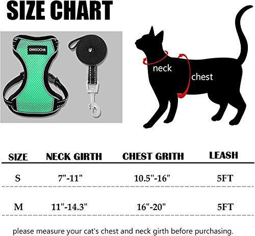 DMISOCHR Cat Harness and Leash Set - Escape Proof Safe Cat Vest Harness for Walking Outdoor - Reflective Adjustable Soft Mesh Breathable Body Harness - Easy Control for Small, Medium, Large Cats from DMISOCHR