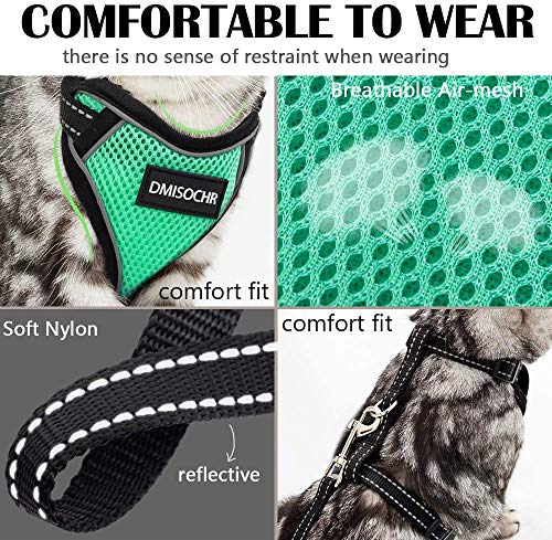 DMISOCHR Cat Harness and Leash Set - Escape Proof Safe Cat Vest Harness for Walking Outdoor - Reflective Adjustable Soft Mesh Breathable Body Harness - Easy Control for Small, Medium, Large Cats from DMISOCHR