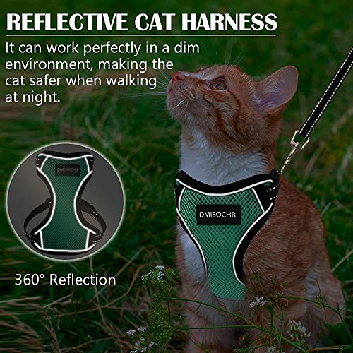 DMISOCHR Cat Harness and Leash Set - Escape Proof Safe Cat Vest Harness for Walking Outdoor - Reflective Adjustable Soft Mesh Breathable Body Harness - Easy Control for Small, Medium, Large Cats from DMISOCHR