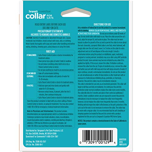 Sergeant's Guardian Flea & Tick Cat Collar, 1 Count by PetIQ