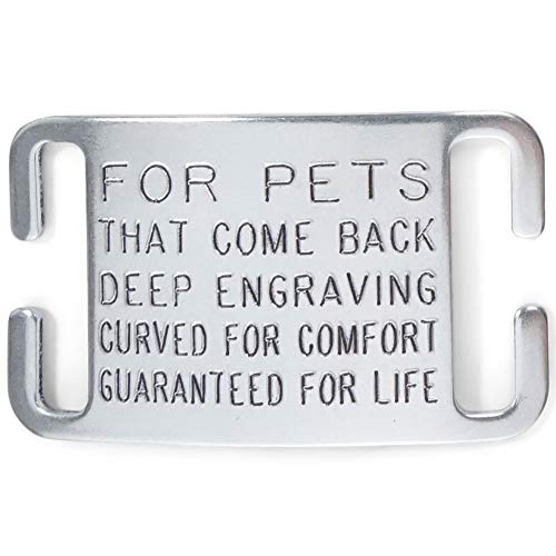 Leashboss Pet ID Tags for Dog and Cat Collars - Personalized and Engraved Custom Identification Tag - Boomerang Tags - Silent, Durable, and Will Not Fall Off (1 Inch Collars, Adjustable, Large) by Leashboss