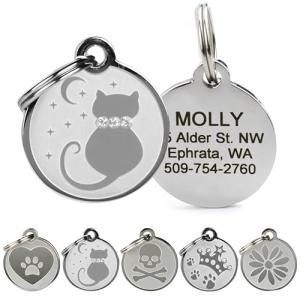 Custom Engraved Stainless Steel Pet ID Tags