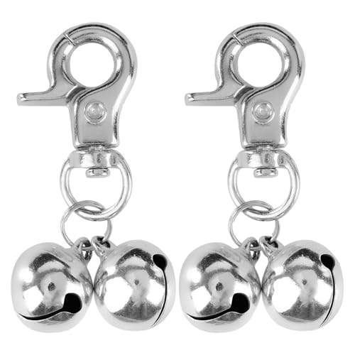 EXPAWLORER 2 Sets Bell Training Charm Pendants Jewelry for Pet Dog Cat Necklace Collar (Silver) by EXPAWLORER
