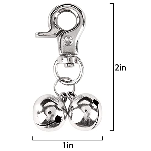 EXPAWLORER 2 Sets Bell Training Charm Pendants Jewelry for Pet Dog Cat Necklace Collar (Silver) by EXPAWLORER