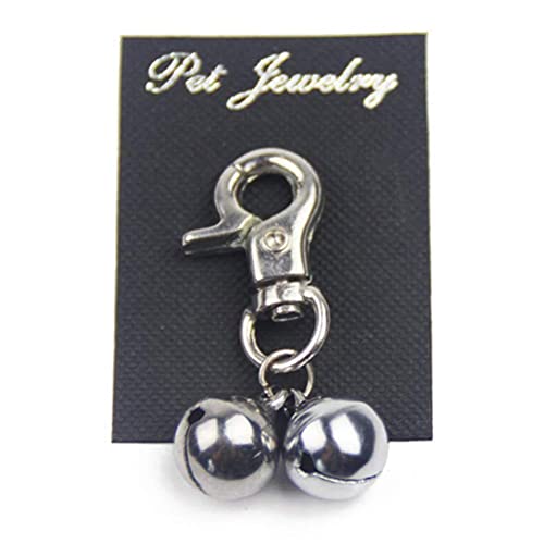 EXPAWLORER 2 Sets Bell Training Charm Pendants Jewelry for Pet Dog Cat Necklace Collar (Silver) by EXPAWLORER