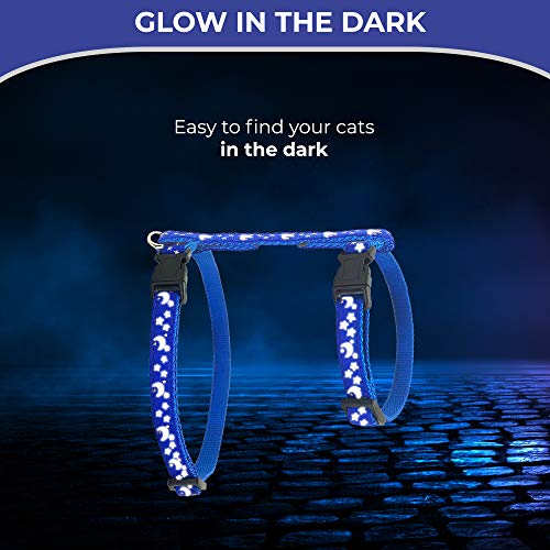 Cat Harness with Leash, 3-Pack, Unique Stars and Moon Design, Escape Proof, Walking, Small Medium Large, Black, Red, Blue, Adjustable, Safe from Bemix Pets
