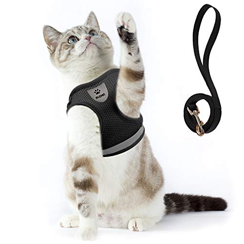 Supet Cat Harness and Leash Set for Walking Cat and Small Dog Harness Soft Mesh Harness Adjustable Cat Vest Harness with Reflective Strap Comfort Fit for Pet Kitten Puppy Rabbit by Supet