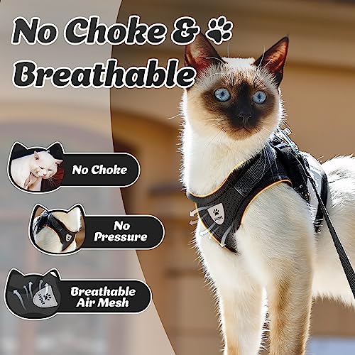 Supet Cat Harness and Leash Set for Walking Cat and Small Dog Harness Soft Mesh Harness Adjustable Cat Vest Harness with Reflective Strap Comfort Fit for Pet Kitten Puppy Rabbit by Supet
