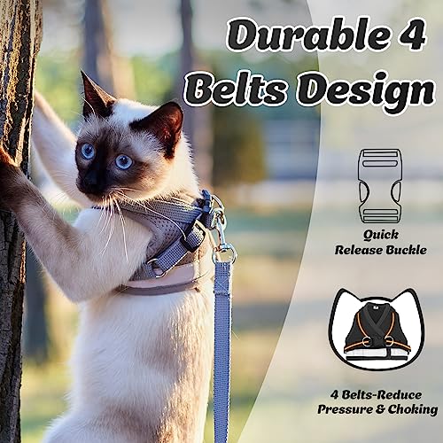 Supet Cat Harness and Leash Set for Walking Cat and Small Dog Harness Soft Mesh Harness Adjustable Cat Vest Harness with Reflective Strap Comfort Fit for Pet Kitten Puppy Rabbit by Supet