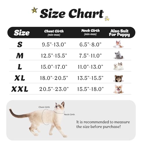 Supet Cat Harness and Leash Set for Walking Cat and Small Dog Harness Soft Mesh Harness Adjustable Cat Vest Harness with Reflective Strap Comfort Fit for Pet Kitten Puppy Rabbit by Supet