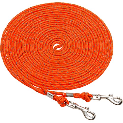 OFPUPPY Reflective Cat Tie Out Pet Rope Leash - Nylon Braided Cat Lead for Outside, Orange Black, 26 Feet by Senseway