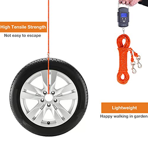 OFPUPPY Reflective Cat Tie Out Pet Rope Leash - Nylon Braided Cat Lead for Outside, Orange Black, 26 Feet by Senseway