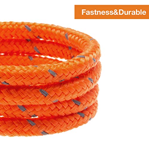 OFPUPPY Reflective Cat Tie Out Pet Rope Leash - Nylon Braided Cat Lead for Outside, Orange Black, 26 Feet by Senseway