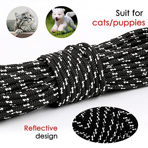 Rypet Reflective Cat Long Leash - 15 FT Escape Proof Walking Leads Yard Long Leash Durable Safe Personalized Extender Leash Traning Play Outdoor for Kitten, Puppy, Rabbit and Small Animals by RYPET