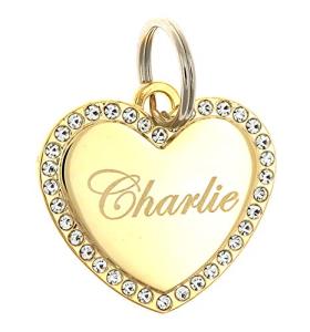 Custom Engraved Gold-Plated Heart Pet ID Tag