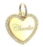 Custom Engraved Gold-Plated Heart Pet ID Tag