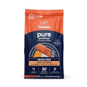 Canidae PURE Grain Free, Limited Ingredient Dry Dog Food, Salmon and Sweet Potato, 4lbs by CANIDAE Corporation