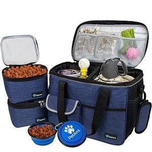 PetAmi Dog Travel Bag with Food Container and Bowls