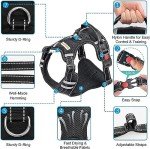 BABYLTRL Big Dog Harness No Pull Adjustable Pet Reflective Oxford Soft Vest for Large Dogs Easy Control Harness (L, Black) from Babyltrl