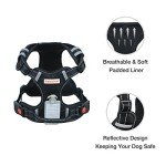 BABYLTRL Big Dog Harness No Pull Adjustable Pet Reflective Oxford Soft Vest for Large Dogs Easy Control Harness (L, Black) from Babyltrl