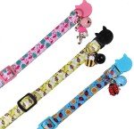 BoomBone Cat Collar Breakaway with Bell and Cute Animal Pendants, 3 Pack Bee Flamingo Beetle Spring Kitten Collar by Upaw
