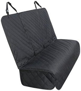 YesYees Waterproof Dog Car Seat Covers Pet Seat Cover Nonslip Bench Seat Cover Compatible for Middle Seat Belt and Armrest Fits Most Cars, Trucks and SUVs(Black) by YesYees