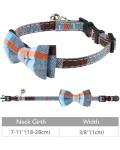 Joytale Breakaway Cat Collar with Bow Tie and Bell, Cute Plaid Patterns, 1 Pack Kitty Safety Collars,Haze Blue by Joytale