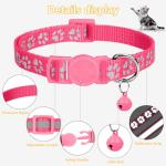 Taglory Reflective Cat Collars Breakaway with Bell, 2-Pack Girl Boy Pet Kitten Collar Adjustable 7.5-12.5 Inch, Pink from Taglory