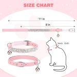 BINGPET Adjustable Cat Collar Soft Velvet Safe Collars Bling Diamante with Bells, Pink from BingPet
