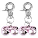 EXPAWLORER 2 Sets Bell Training Charm Pendants Jewelry for Pet Dog Cat Necklace Collar Pink from HAOBO