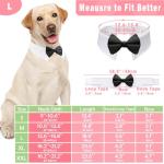 Bowtie for Dog, KOOLMOX Dog Bow Tie Collar Black, Adjustable White Dog Tuxedo Collar with Black Dog Neck Bow Tie for Medium Large Boy Dog Wedding Formal Tuxedo Suit Tux Outfits Birthday Costumes from Koolmox