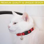 Upgraded Version - Cat Collar Stars and Moon, 4-Pack, Reflective with Bell, Solid & Safe Collars for Cats, Nylon, Kitty Collars, Pet Collar, Breakaway Cat Collar, Free Replacement from Bemix Pets