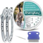 Flea and Tick Collar for Cat, Made with Natural Plant Based Essential Oil, Safe and Effective Repels Fleas and Ticks, Waterproof, 12 Months Protection, 13.8 in (2 Packs) from Taom LLC