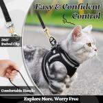 rabbitgoo Cat Harness and Leash Set for Walking Escape Proof, Adjustable Soft Kittens Vest with Reflective Strip for Cats, Comfortable Outdoor Vest, Black, S (Chest:9.0"-12.0") by GLOBEGOU CO.,LTD