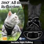 rabbitgoo Cat Harness and Leash Set for Walking Escape Proof, Adjustable Soft Kittens Vest with Reflective Strip for Cats, Comfortable Outdoor Vest, Black, S (Chest:9.0"-12.0") by GLOBEGOU CO.,LTD