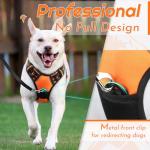Eagloo Dog Harness No Pull, Walking Pet Harness with 2 Metal Rings and Handle Adjustable Reflective Breathable Oxford Soft Vest Easy Control Front Clip Harness Outdoor for Large Dogs Orange by HOMEIN CO.,LTD