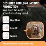 Dog Back Seat Cover Protector Waterproof Scratchproof Nonslip Hammock for Dogs Backseat Protection Against Dirt and Pet Fur Durable Pets Seat Covers for Cars & SUVs (Black) from Active Pets