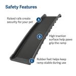 PetSafe Happy Ride Folding Pet Ramp, 62 Inch, Portable Lightweight Dog and Cat Ramp, Great for Cars, Trucks and SUVs - Side Rails and High Traction Surface from Radio Systems Corporation