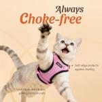 Escape-Proof Cat Harness with Leash, Reflective, Pink